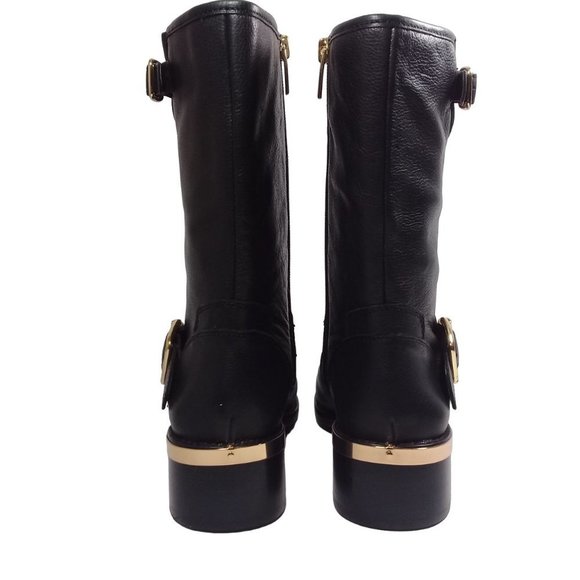New Vince Camuto Wendeema WomensLeather MotoBoot Harness Detailed Mid-Calf 6.5M - Picture 9 of 14